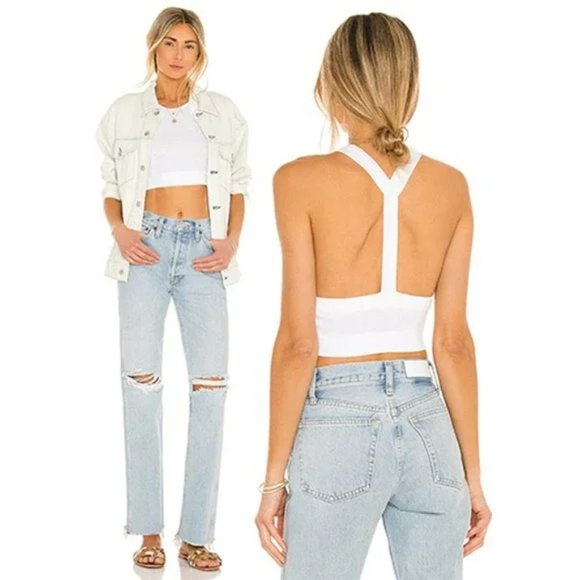 Free People Tops - Free People Catch Up T-Back Women's Pullover Brami Optic White Size: Medium NWT